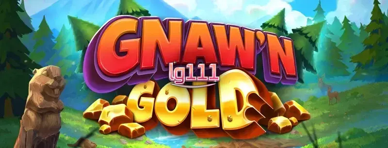 Tampilan visual slot Gnaw’n Gold dengan tema hutan dan karakter berang-berang yang menarik.